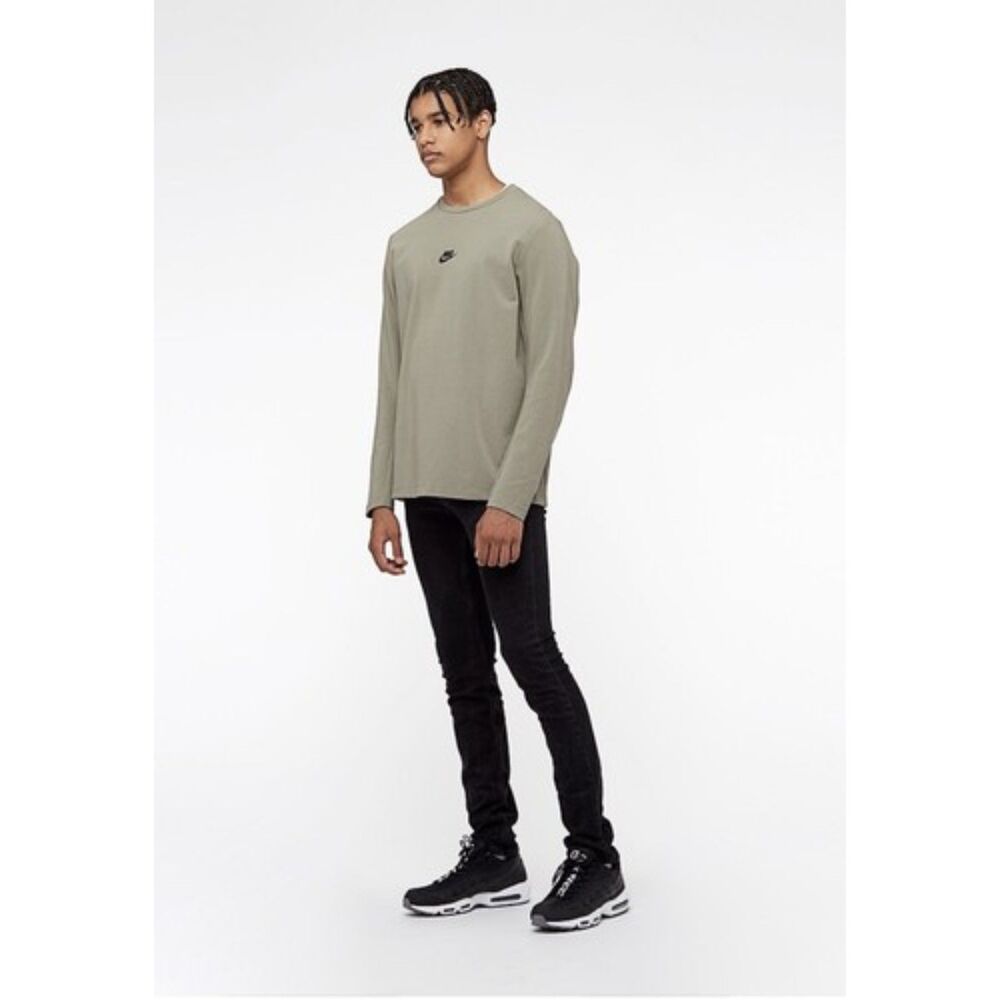 NIKE S mens Sportwear tech pack crew long sleeve Dark Stucco Pullover top Shirt